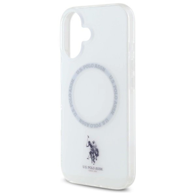 US Polo IML Ring MagSafe iPhone 16 Dėklas - Baltas 5