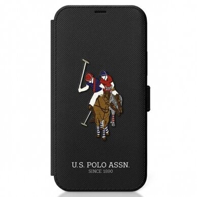 Dėklas Us Polo Usflbkp12Lpugflbk Iphone 12 Pro Max 6,7" juodas Book Polo Embroidery Collection 1