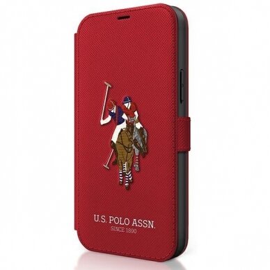 Originalus atverčiamas Us Polo dėklas Usflbkp12Mpugflre Iphone 12/12 Pro raudonas Polo Embroidery kolekcija