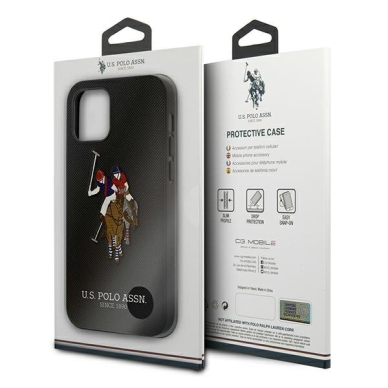 Originalus Us Polo dėklas Ushcp12Mpugflbk Iphone 12/12 Pro juodas Polo Embroidery kolekcija 7