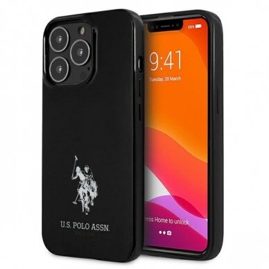 Dėklas US Polo USHCP13XUMHK iPhone 13 Pro Max 6,7" juodas Horses Logo