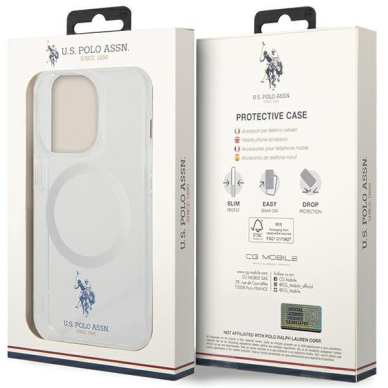 US Polo USHMP15LUCIT iPhone 15 Pro 6.1  Permatomas MagSafe Collection 7