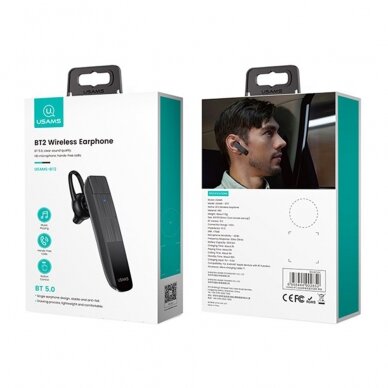 [Užsakomoji prekė] Usams - Bluetooth Headset BT2 (BHUBT201) - with Bluetooth V5.0 and Microphone - Juodos 10