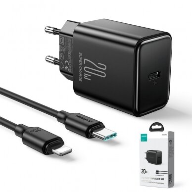 USB C Charger 20W PD Joyroom JR-TCF06 with USB C Cable - Lightning | Juodas 14