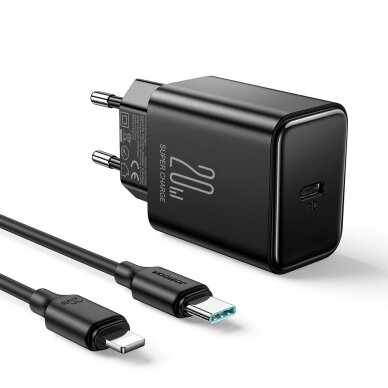 USB C Charger 20W PD Joyroom JR-TCF06 with USB C Cable - Lightning | Juodas