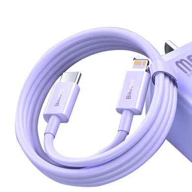 USB-C fast charging / data transfer cable - Lightning PD 20W 1m Baseus Superior Series - Violetinis