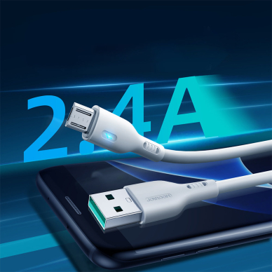 USB cable - micro USB 2.4A 2m Joyroom S-UM018A13 - Baltas 1