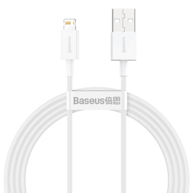 USB kabelis Baseus Superior iš USB į Lightning 2.4A 1.5m baltas CALYS-B02