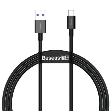 USB kabelis Baseus Superior iš USB į Type-C 66W 1.0m juodas CATYS-01