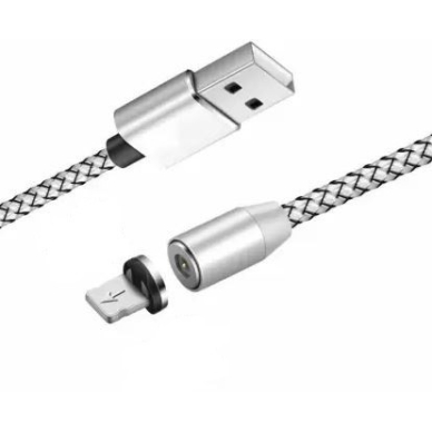 USB - Lightning kabelis Magnetic magnetinis 1.0m baltas