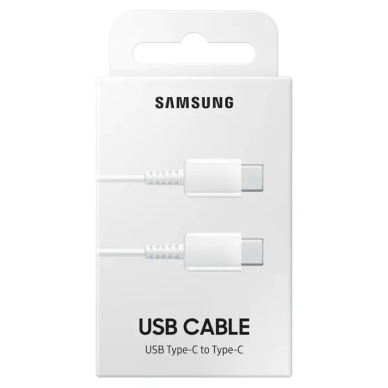 USB kabelis originalus Samsung EP-DA705 Type-C-Type-C 1.0m pakuotėje baltas