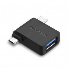 [Užsakomoji prekė] Adapteris OTG Micro-USB į Type-C, USB 3.0 5Gbps - Ugreen (30453) - Juodas