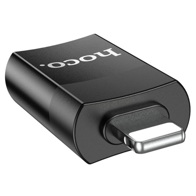 Akcija! ***Pažeista pakuotė *** Adapteris OTG Lightning į USB-A - Hoco (UA17) - Juodas  2