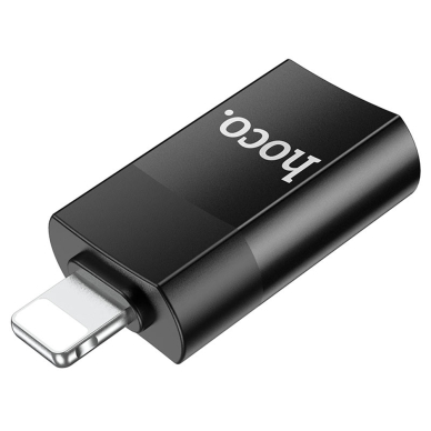 Akcija! ***Pažeista pakuotė *** Adapteris OTG Lightning į USB-A - Hoco (UA17) - Juodas  4