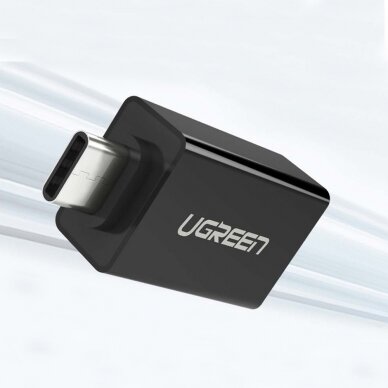 [Užsakomoji prekė] Adapteris OTG USB 3.0 į Type-C 5Gbps - Ugreen (20808) - Juodas 3