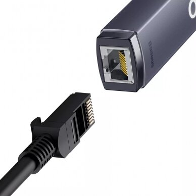 [Užsakomoji prekė] Adapteris USB į RJ45 1000Mbps - Baseus (WKQX000113) - Pilkas 2