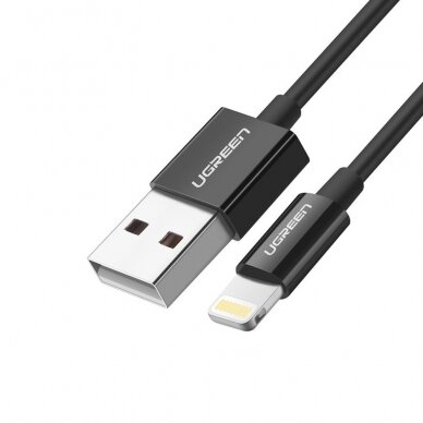 [Užsakomoji prekė] Įkrovimo Kabelis USB į Lightning, 2m - Ugreen (80823) - Juodas 2