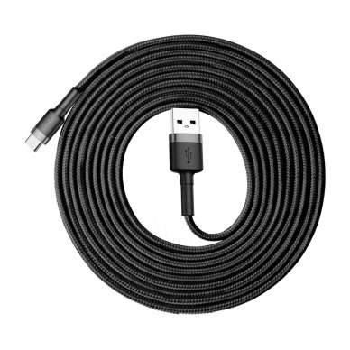 [Užsakomoji prekė] Įkrovimo Kabelis USB Type-C, 2A, 3m - Baseus Cafule (CATKLF-UG1) - Pilkas Juodas 3