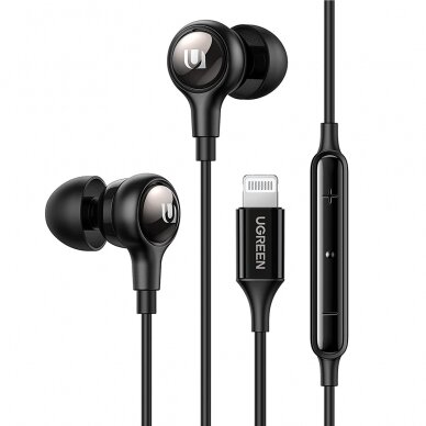 [Užsakomoji prekė] Ausinės cu Fir - Ugreen Stereo Earphones (30631) - Juodas