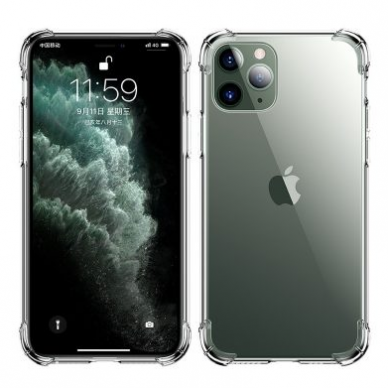 [Užsakomoji prekė] Dėklas iPhone 11 Pro Max - Techsuit Shockproof silikoninis - Permatomas