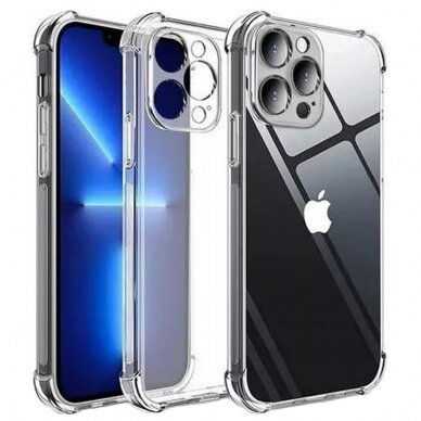 Akcija! Dėklas iPhone 12 - Techsuit Shockproof silikoninis - Permatomas