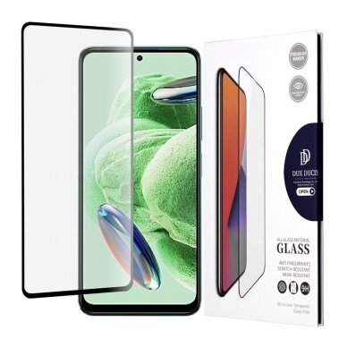 [Užsakomoji prekė] Ekrano apsauga skirta Xiaomi Redmi Note 12 5G / Note 12 4G / Poco X5 - Dux Ducis Tempered Glass - Juodas