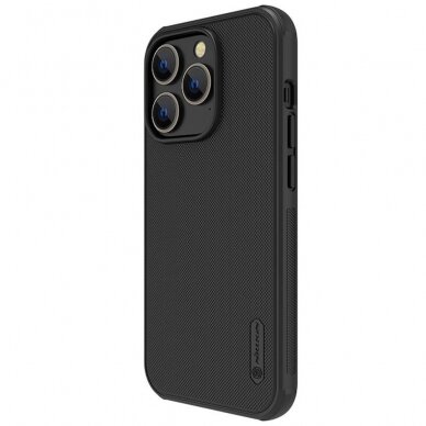 [Užsakomoji prekė] Dėklas skirtas iPhone 14 Pro - Nillkin Super Frosted Shield Pro - Juodas