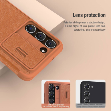 [Užsakomoji prekė] Dėklas skirtas Samsung Galaxy S23 - Nillkin QIN Leather Pro Case - Rudas YKR801 6