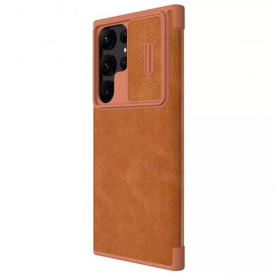 [Užsakomoji prekė] Dėklas skirtas Samsung Galaxy S23 Ultra - Nillkin QIN Leather Pro Case - Rudas  3