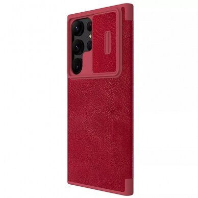 [Užsakomoji prekė] Dėklas skirtas Samsung Galaxy S23 Ultra - Nillkin QIN Leather Pro Case - Raudonas  3