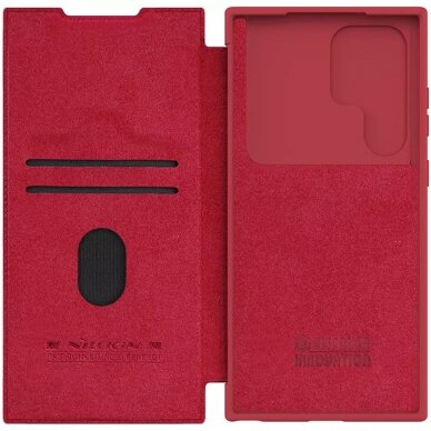 [Užsakomoji prekė] Dėklas skirtas Samsung Galaxy S23 Ultra - Nillkin QIN Leather Pro Case - Raudonas  4