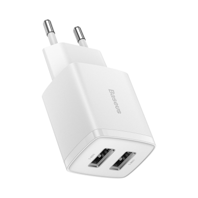 [Užsakomoji prekė] Įkroviklio kištukas 2xUSB 10.5W - Baseus (CCXJ010202) - Baltas 1