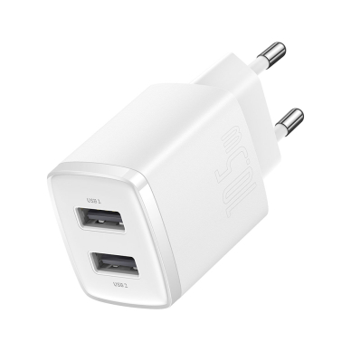 [Užsakomoji prekė] Įkroviklio kištukas 2xUSB 10.5W - Baseus (CCXJ010202) - Baltas 2