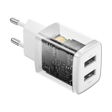 [Užsakomoji prekė] Įkroviklio kištukas 2xUSB 10.5W - Baseus (CCXJ010202) - Baltas 3