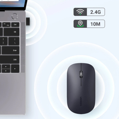 [Užsakomoji prekė] Mouse Fara Fir 1000-4000 DPI - Ugreen Slim Design (90372) - Juodas 2