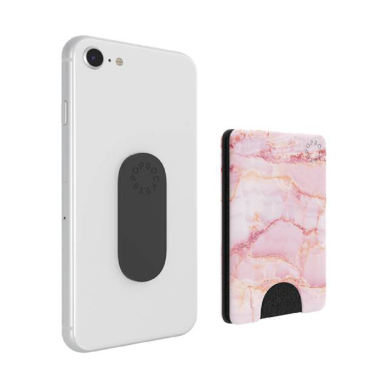 [Užsakomoji prekė] Laikiklis - PopSockets PopWallet - Rožinis Marble 1