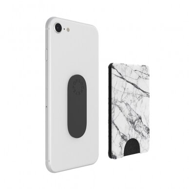 [Užsakomoji prekė] Laikiklis - PopSockets PopWallet - Baltas Marble 2