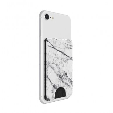 [Užsakomoji prekė] Laikiklis - PopSockets PopWallet - Baltas Marble 3