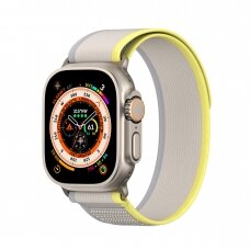 Akcija! Apyrankė Dux Ducis Strap YJ Version Apple Watch Ultra/9/8/7/6/SE/5/4/3/2/1 (42, 44, 45, 49 mm) - Geltona/smėlinė