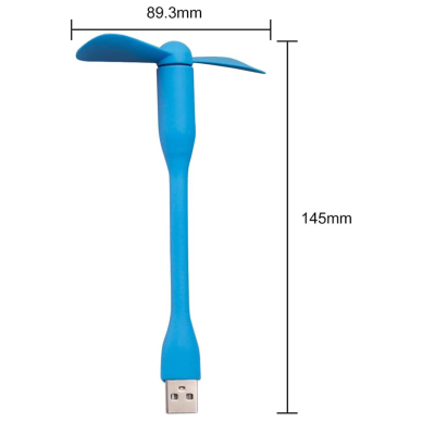 [Užsakomoji prekė] Ventilator USB Portabil, 5V - Techsuit (TUF1) - Mėlynas 12