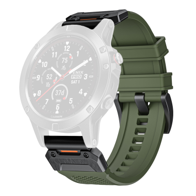 [Užsakomoji prekė] Apyrankė Garmin Fenix 3/3 HR/5X/5X Plus/6X/6X Pro/7X/7X/7X Pro Solar - Techsuit Watchband QuickFit 26mm (W068) - Green / Black