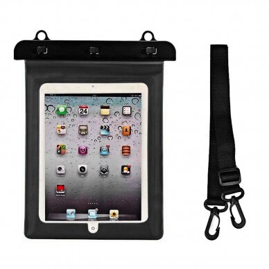 Vandeniui atsparus dėklas Waterproof PVC tablet case - juodas UGLX912