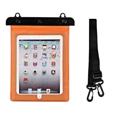 Vandeniui atsparus dėklas Waterproof PVC tablet case - oranžinis