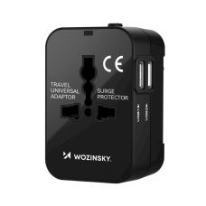 Wozinsky WUTWC travel adapter universal 24W EU / US / AUS / UK / 2x USB-A - Juodas