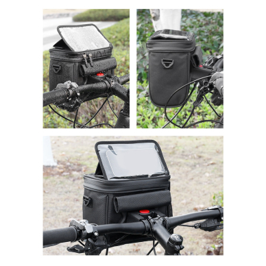 Wozinsky bicycle handlebar bag bike shoulder bag black (WBHBB-01) 8