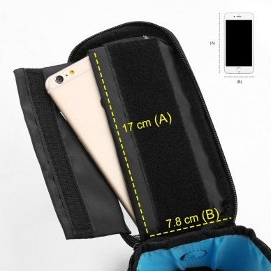 Wozinsky Bike Front Storage Bag Bicycle Frame Phone Case 6,5 Inch Max 1,5L Juodas (Wbb2Bk) 4