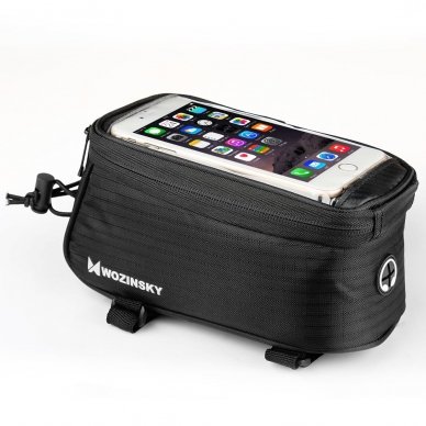 Wozinsky Bike Front Storage Bag Bicycle Frame Phone Case 6,5 Inch Max 1,5L Juodas (Wbb2Bk)