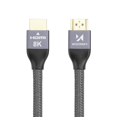 Kabelis Wozinsky HDMI 2.1 8K 60 Hz 48 Gbps / 4K 120 Hz / 2K 144 Hz 1m Pilkas (WHDMI-10)