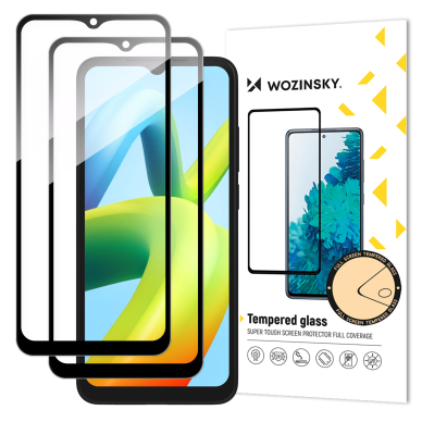 Ekrano apsauga Wozinsky Full Glue Tempered Glass Xiaomi Redmi A2 / Redmi A1 Juodais kraštais 2vnt.