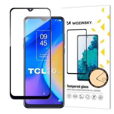 Ekrano apsauga Wozinsky Full Glue Tempered Glass TCL 20 SE Juodais kraštais (tinka su dėklu)